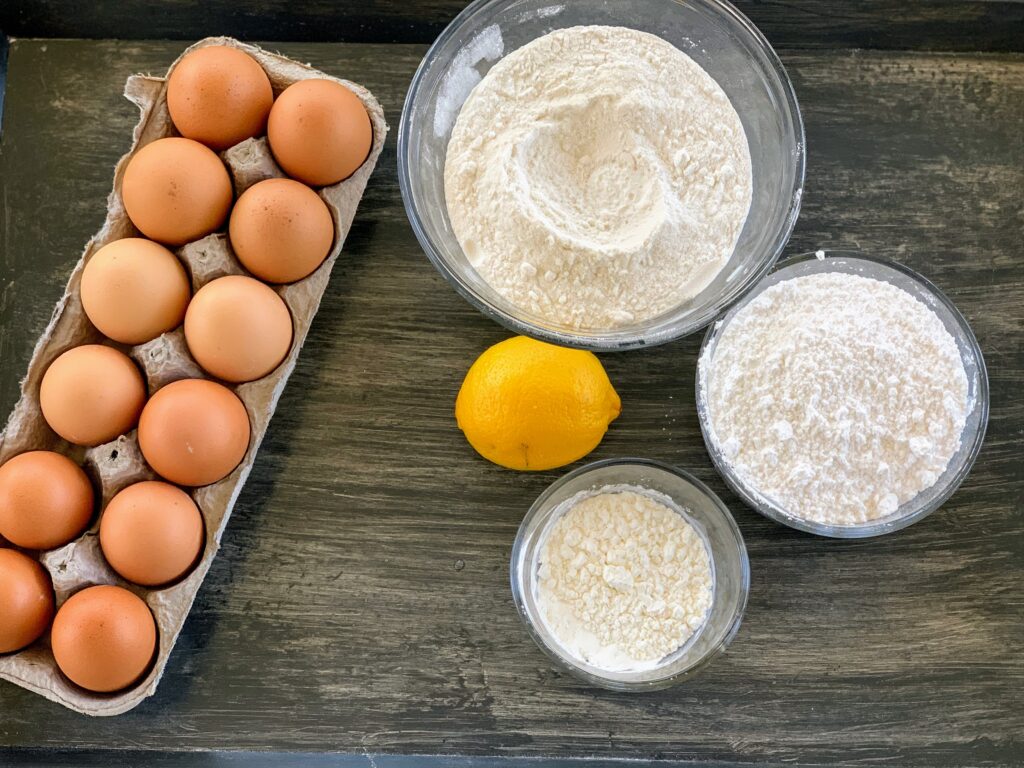 Gluten-Free sponge cake ingredients